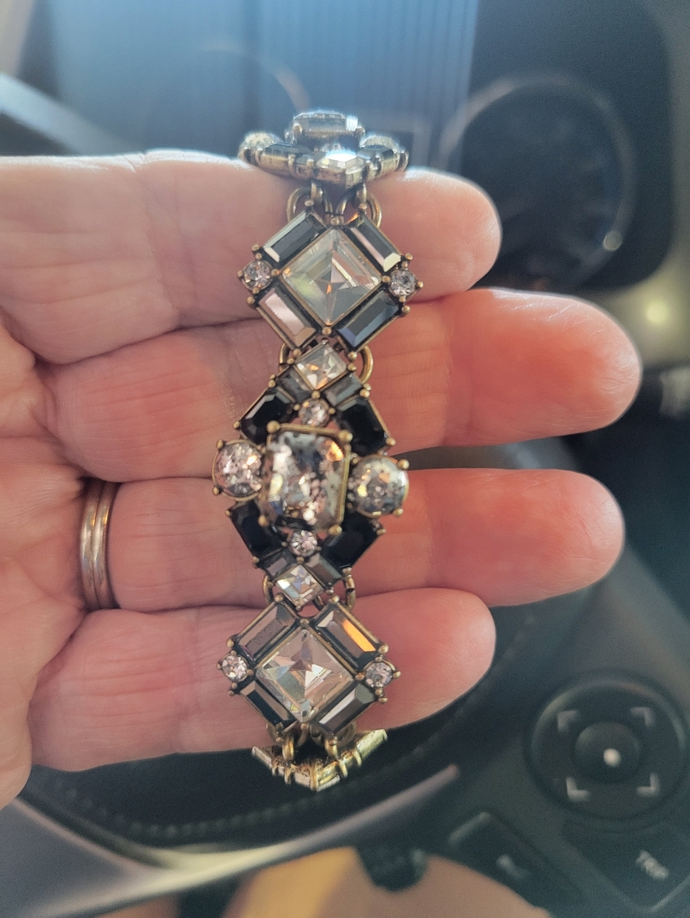 Art Deco,Crystal Black And White Statement Bracelet - Women Jewelry Buy C And I